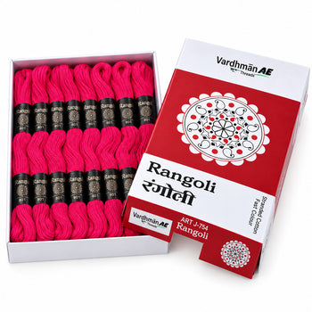 Rangoli Embroidery Thread – Rani Pink | Box of 25 Skeins | Stranded Cotton Thread