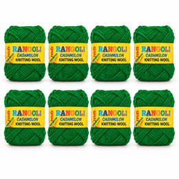 Rangoli Cashmilon Knitting Wool Dark Green | Soft Yarn for Sweater, Crochet & Crafts | Pack of 8