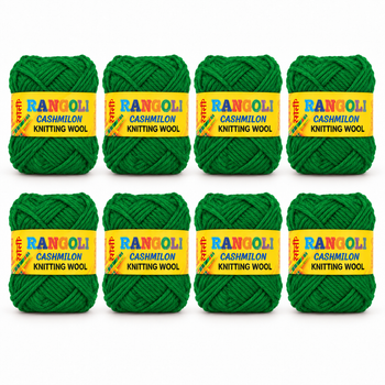 Rangoli Cashmilon Knitting Wool Dark Green | Soft Yarn for Sweater, Crochet & Crafts | Pack of 8