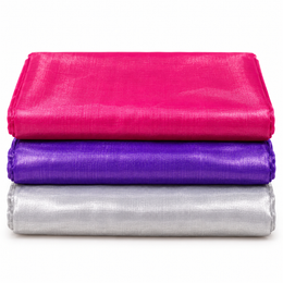 Premium Tissue Fabric 3 Piece Combo – Rani Pink, Purple & Silver | 2 Metre Each | Tailoring & Piping Fabric
