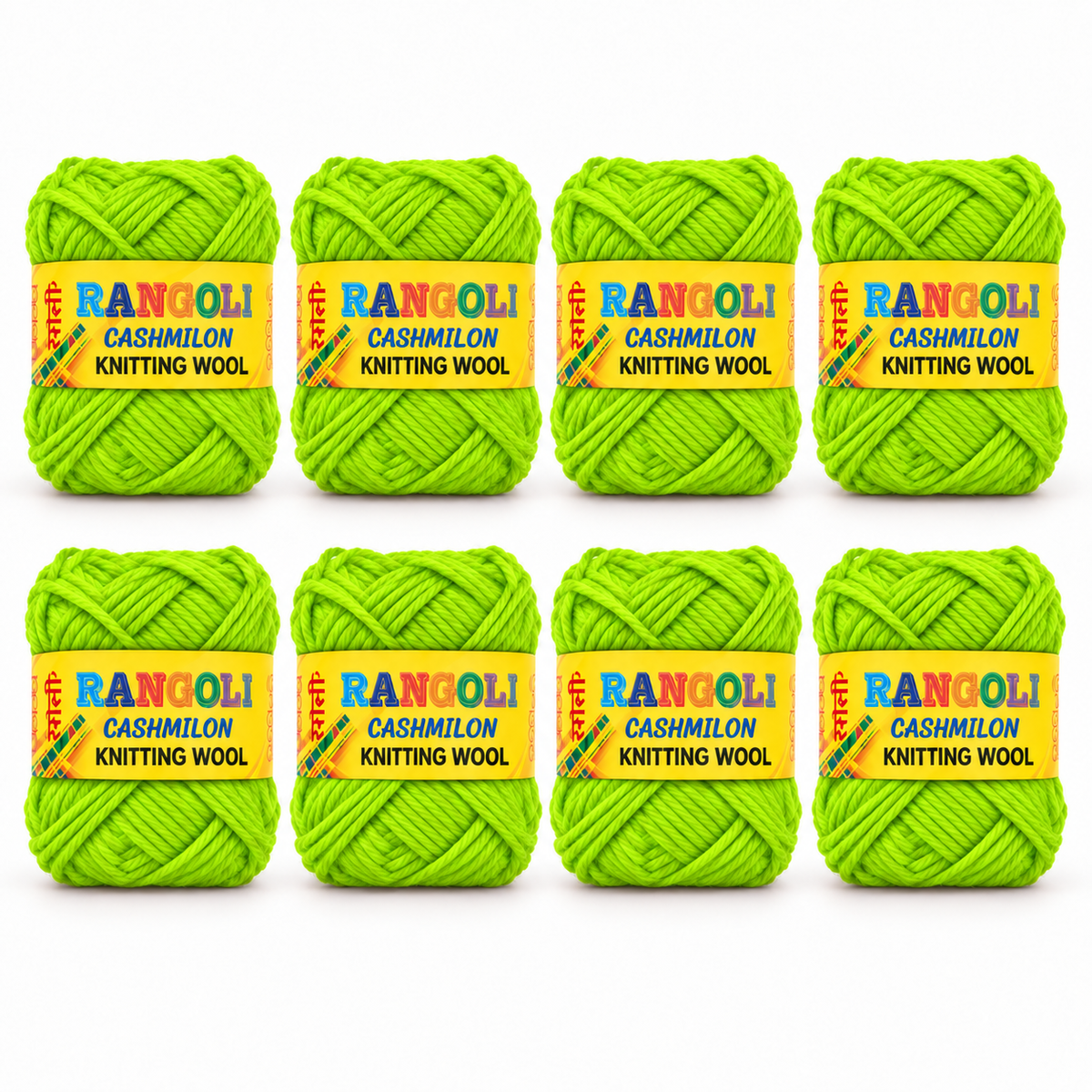 Rangoli Cashmilon Knitting Wool Green | Soft Yarn for Sweater, Knitting & Crafts | Pack of 8