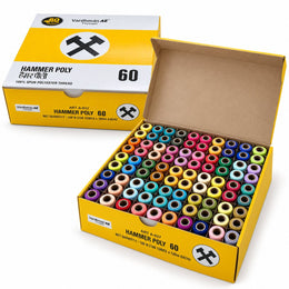 Vardhman AE Hammer Poly 60 Multicolor Sewing Thread Box | 100 Tubes x 180 Meter Each | 100% Spun Polyester Thread for Tailoring & Stitching