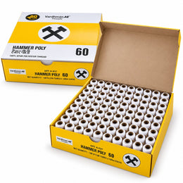 Vardhman AE Hammer Poly 60 White Sewing Thread Box | 100 Tubes x 180 Metres Each | 100% Spun Polyester Thread