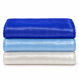 3 Piece Tissue Fabric Combo – Royal Blue, Sky Blue & White | 2 Metre Each | Piping & Tailoring Fabric
