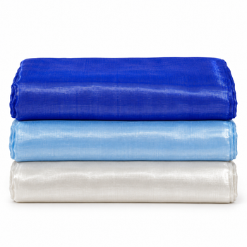 3 Piece Tissue Fabric Combo – Royal Blue, Sky Blue & White | 2 Metre Each | Piping & Tailoring Fabric