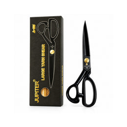 Jupiter 10 Inch Large Yarn Shear Heavy Duty Tailoring Scissor | Sharp Steel Blades | Professional Cloth & Fabric Cutting Scissor | Black