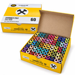 Vardhman AE Hammer Poly 60 Multicolour Mix 4 Sewing Thread Box | 100 Tubes x 180 Metres Each | 100% Spun Polyester Thread for Tailoring & Stitching