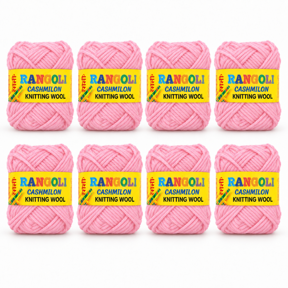 Rangoli Cashmilon Knitting Wool Yarn for Sweater, Crochet & Crafts – Pink – Pack of 8