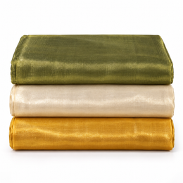 Metallic Tissue Fabric 3 Piece Combo – 2 Metre Each | Golden, Cream & Olive Green | Blouse, Piping, Craft & Tailoring Fabric