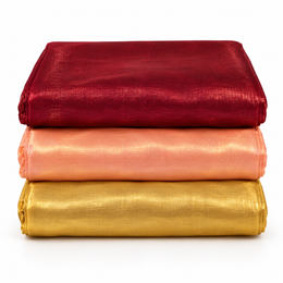 3 Piece Tissue Fabric Combo for Piping & Tailoring – Wine, Peach & Golden – 2 Metres Each