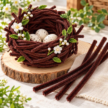 Chocolate Brown Pipe Cleaner Chenille Stems for Art & Craft DIY Decoration – 100 Pieces per Packet