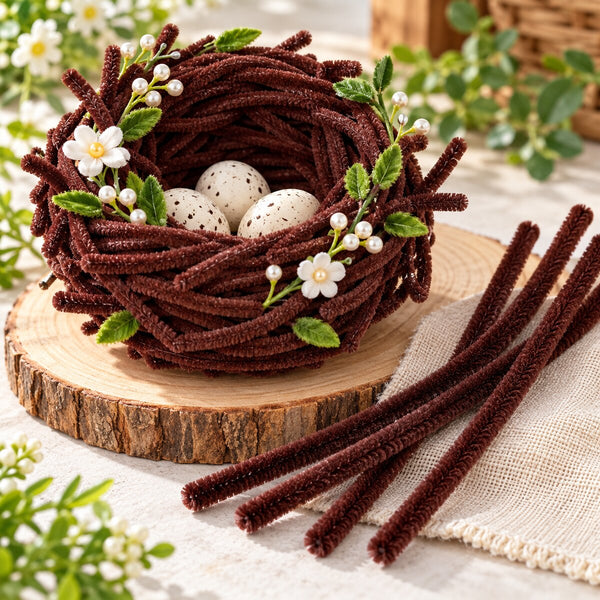Chocolate Brown Pipe Cleaner Chenille Stems for Art & Craft DIY Decoration – 100 Pieces per Packet