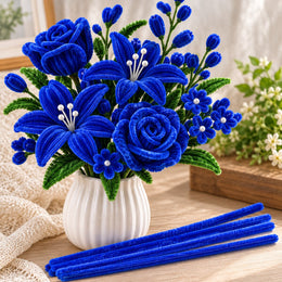Royal Blue Pipe Cleaner Chenille Stem for DIY Craft, Flower Making & Decoration | 100 Pieces per Packet
