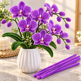 Purple Chenille Pipe Cleaner Craft Stems – 100 Pieces Pack | DIY Flower, Tassel & Craft Making