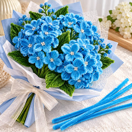 Bright Blue Pipe Cleaner Chenille Stem for DIY Craft, Flower Making & Decoration | 100 Pieces per Packet