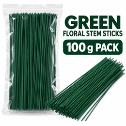 Green Floral Stem Sticks 100g Pack | Flower Making Stem Wire for Artificial Flowers & DIY Crafts