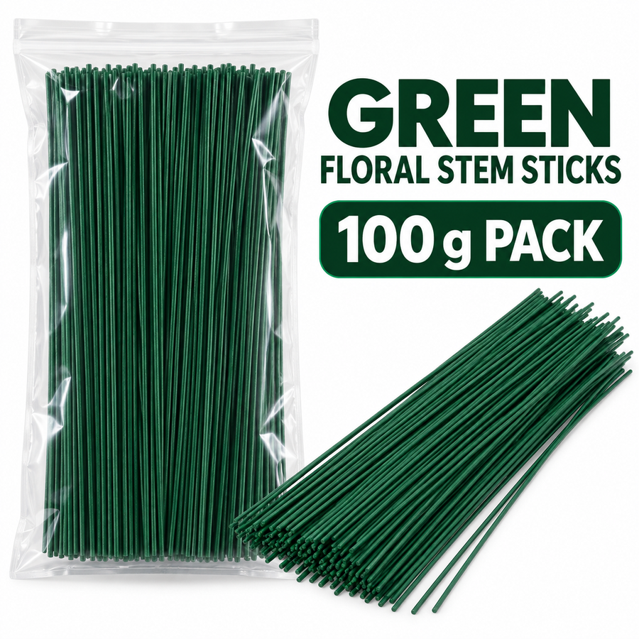Green Floral Stem Sticks 100g Pack | Flower Making Stem Wire for Artificial Flowers & DIY Crafts