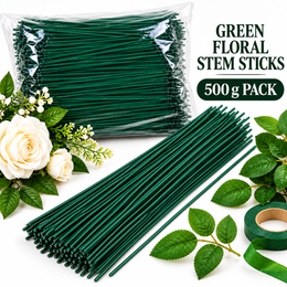 Green Floral Stem Sticks 500g Pack | Flower Making Stem Wire for Artificial Flowers & DIY Crafts