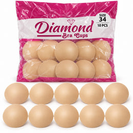 Diamond Bra Cups Size 34 for Blouse Stitching, Pack of 10 Pieces (5 Pairs), Nude Beige