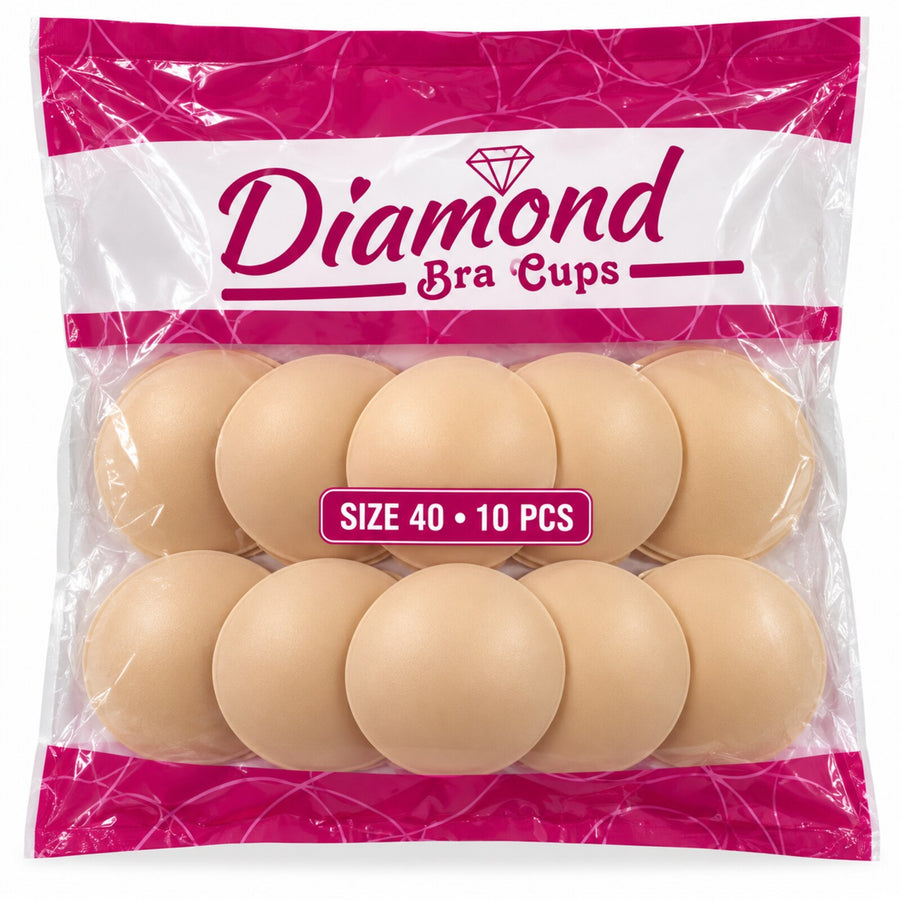 Diamond Bra Cups Size 40 for Blouse Stitching | Padded Foam Cups | Pack of 10 Pieces (5 Pairs)