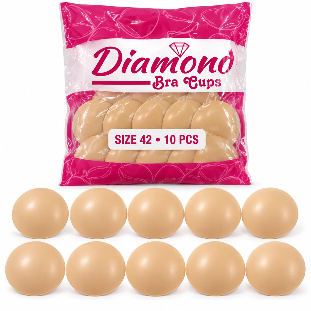 Diamond Bra Cups Size 42 | Blouse Padding Cups for Stitching | Pack of 10 Pieces (5 Pairs)
