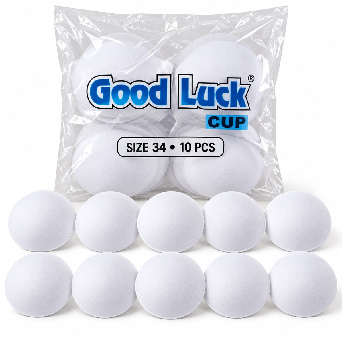 Good Luck Bra Cups Size 34 White | Blouse Padding Cups for Stitching | Pack of 10 Pieces (5 Pairs)