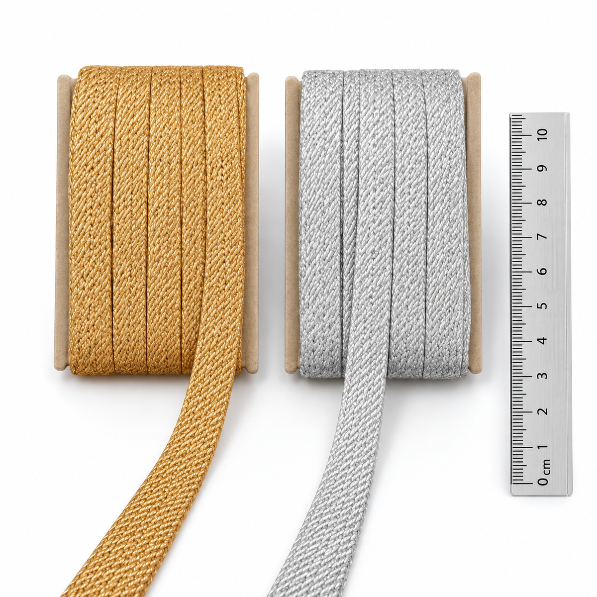 Golden & Silver Decorative Piping Tape Combo for Blouse, Saree & Lehenga – 18 Meter Each, Pack of 2