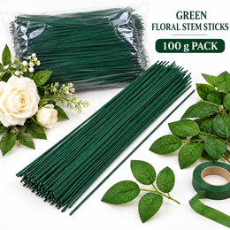 Green Floral Stem Sticks 100g Pack | Flower Making Stem Wire for Artificial Flowers & DIY Crafts
