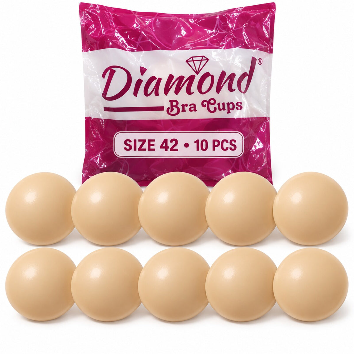 Diamond Bra Cups Size 42 | Blouse Padding Cups for Stitching | Pack of 10 Pieces (5 Pairs)