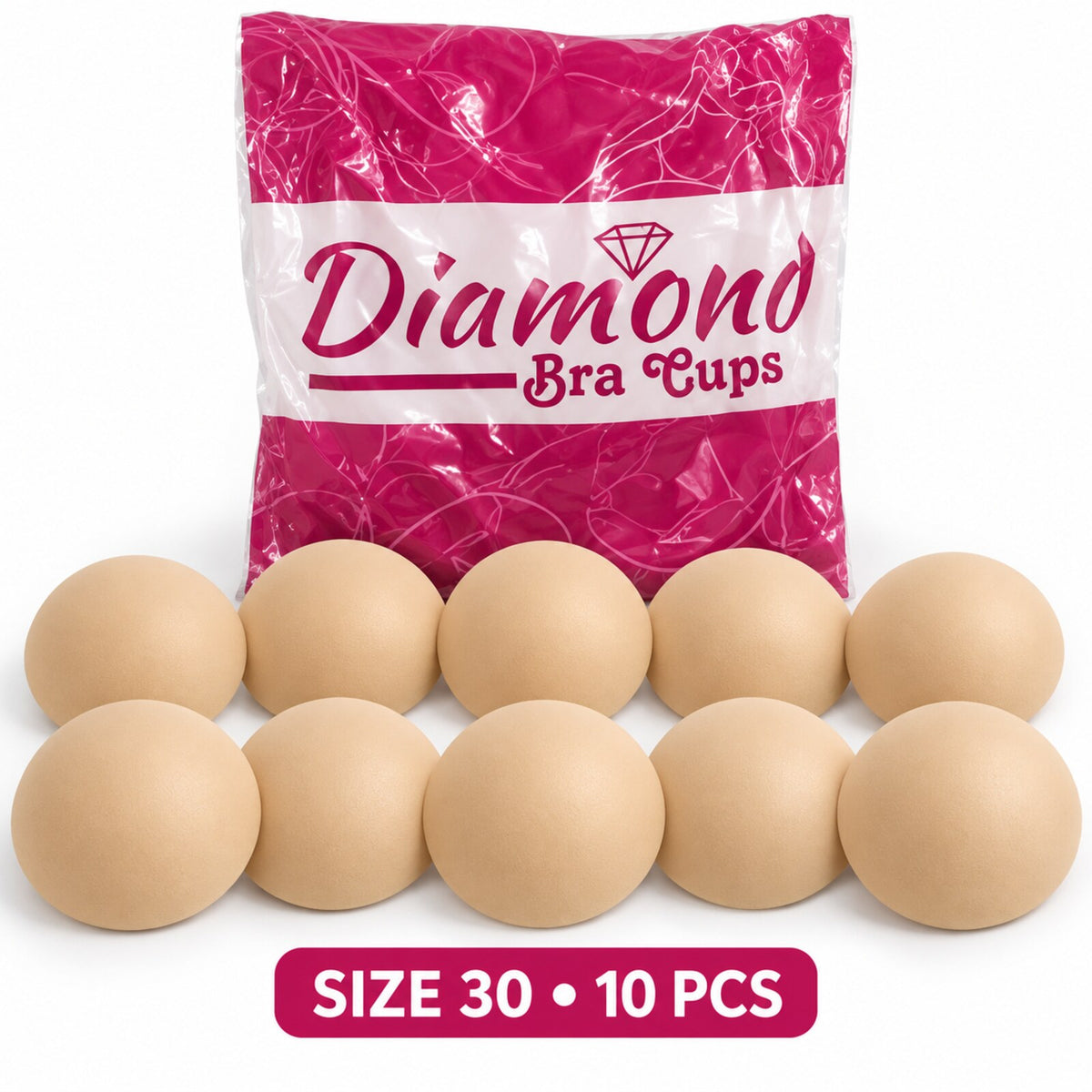 Diamond Bra Cups Size 30 | Blouse Padding Cups for Stitching | Pack of 10 Pieces (5 Pairs)