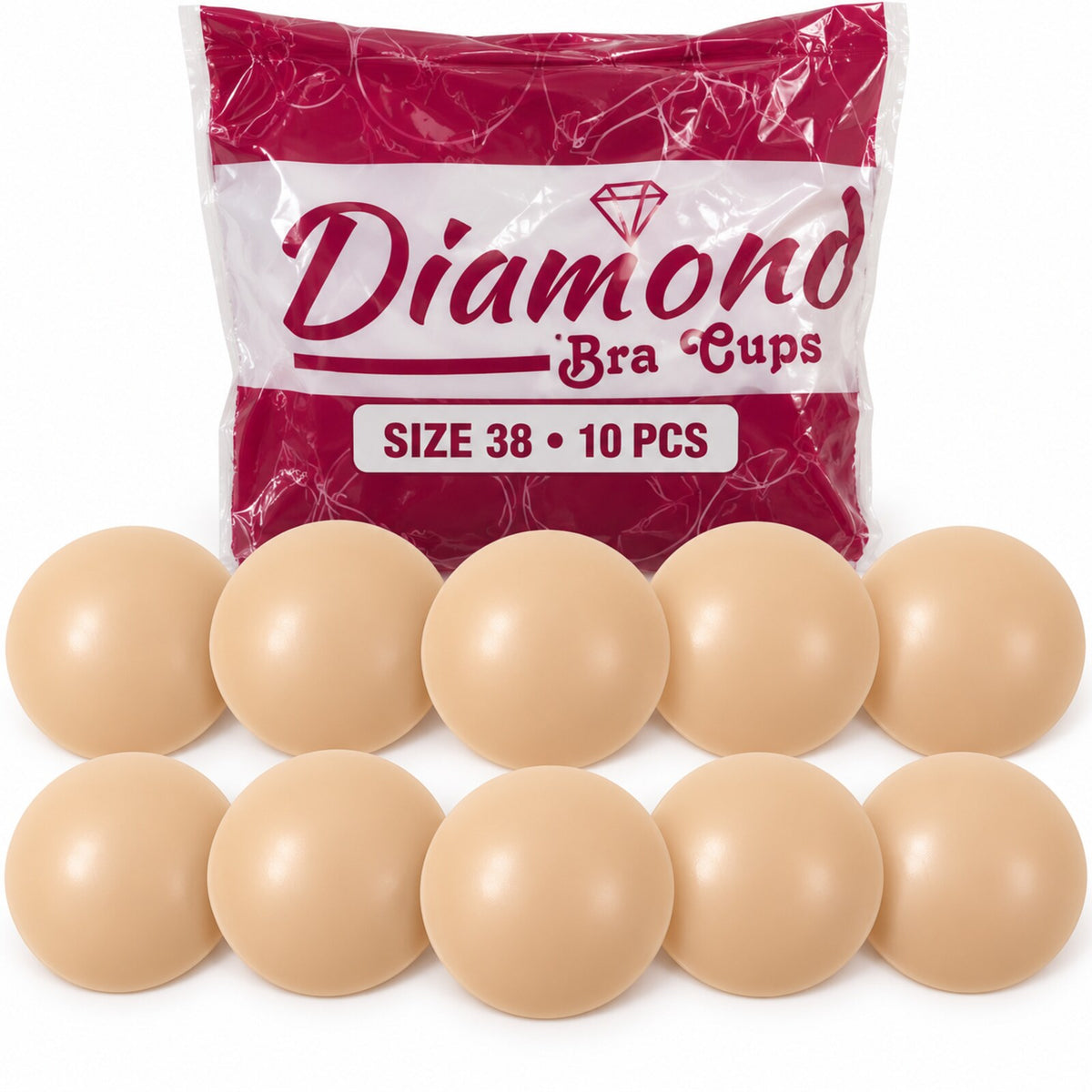 Diamond Bra Cups Size 38 for Blouse Stitching | Padded Foam Cups | Pack of 10 Pieces (5 Pairs)