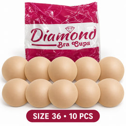 Diamond Bra Cups Size 36 for Blouse Stitching | Padded Foam Cups | Pack of 10 Pieces (5 Pairs)