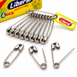 SuVik’s Liberal Safety Pins No. 4 Large Size – Polished Steel Safety Pins for Saree, Blouse & Tailoring