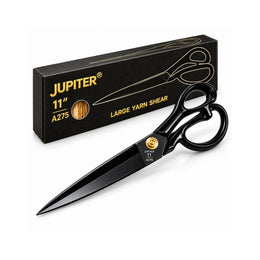 Jupiter 11 Inch Large Yarn Shear A275 Heavy Duty Tailoring Scissor | Sharp Steel Blades | Professional Cloth & Fabric Cutting Scissor | Black