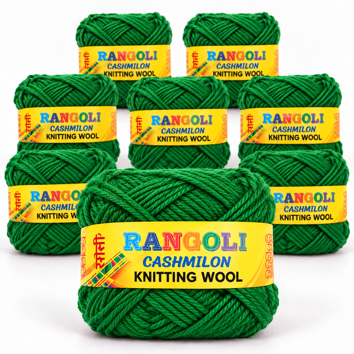 Rangoli Cashmilon Knitting Wool Dark Green | Soft Yarn for Sweater, Crochet & Crafts | Pack of 8