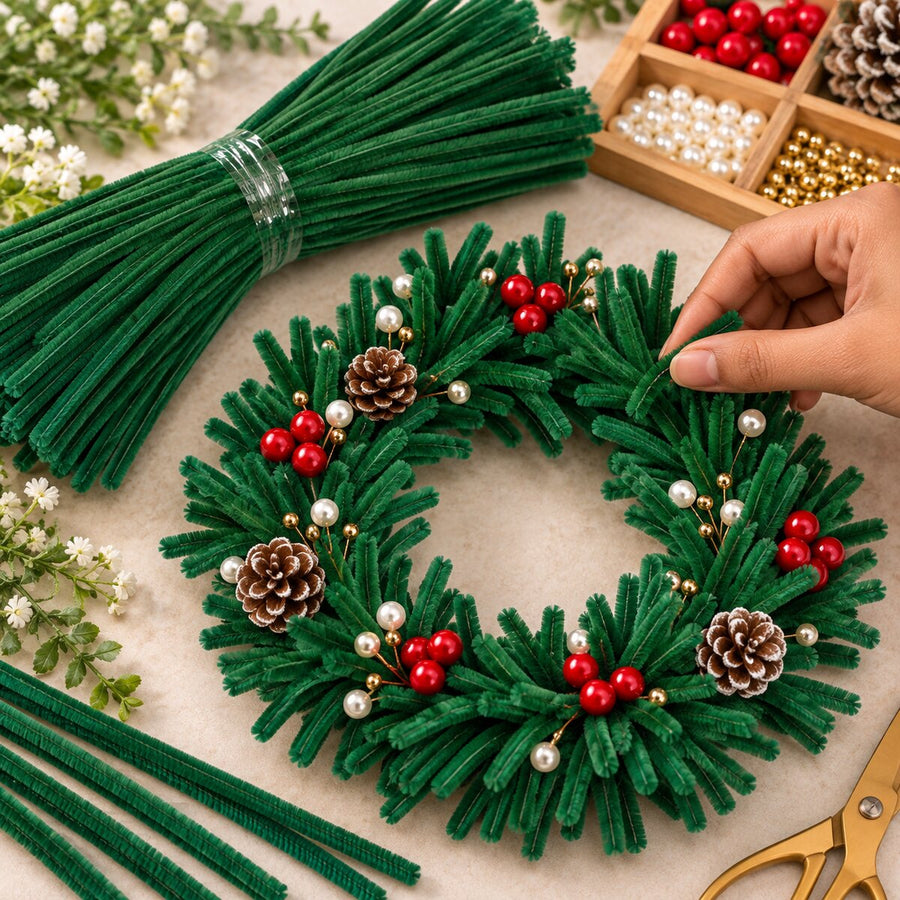 Bottle Green Pipe Cleaner Chenille Stem for DIY Craft & Decoration