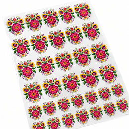 Multicolour Floral Bouquet DTF Heat Transfer Sticker Set for Suit, Blouse & Saree Decoration