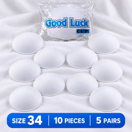 Good Luck Bra Cups Size 34 White | Blouse Padding Cups for Stitching | Pack of 10 Pieces (5 Pairs)