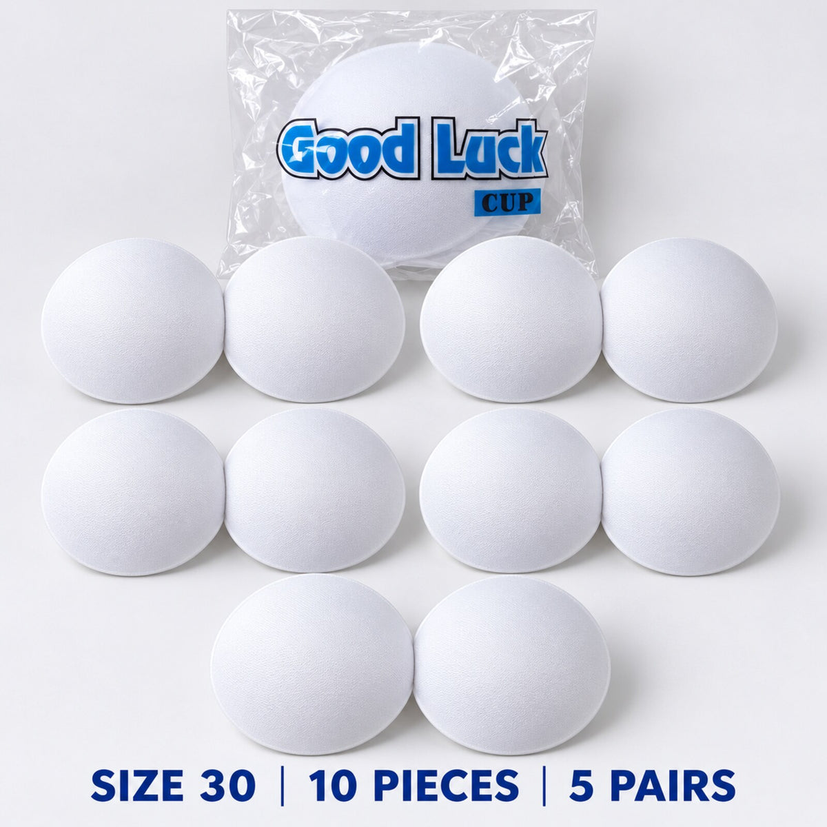 Good Luck Bra Cups Size 30 White | Blouse Padding Cups for Stitching | Pack of 10 Pieces (5 Pairs)
