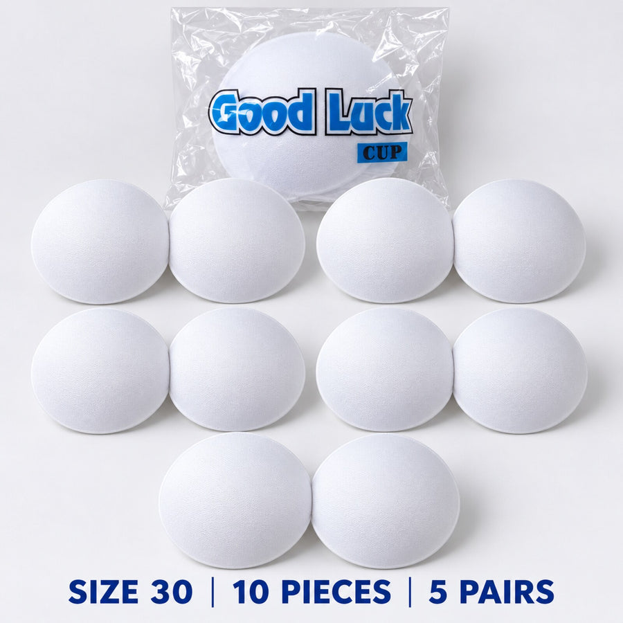 Good Luck Bra Cups Size 30 White | Blouse Padding Cups for Stitching | Pack of 10 Pieces (5 Pairs)