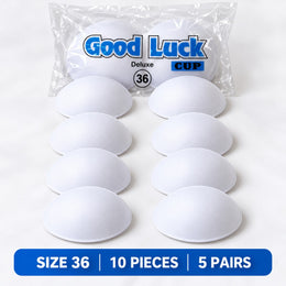 Good Luck Bra Cups Size 36 White | Blouse Padding Cups for Stitching | Pack of 10 Pieces (5 Pairs)