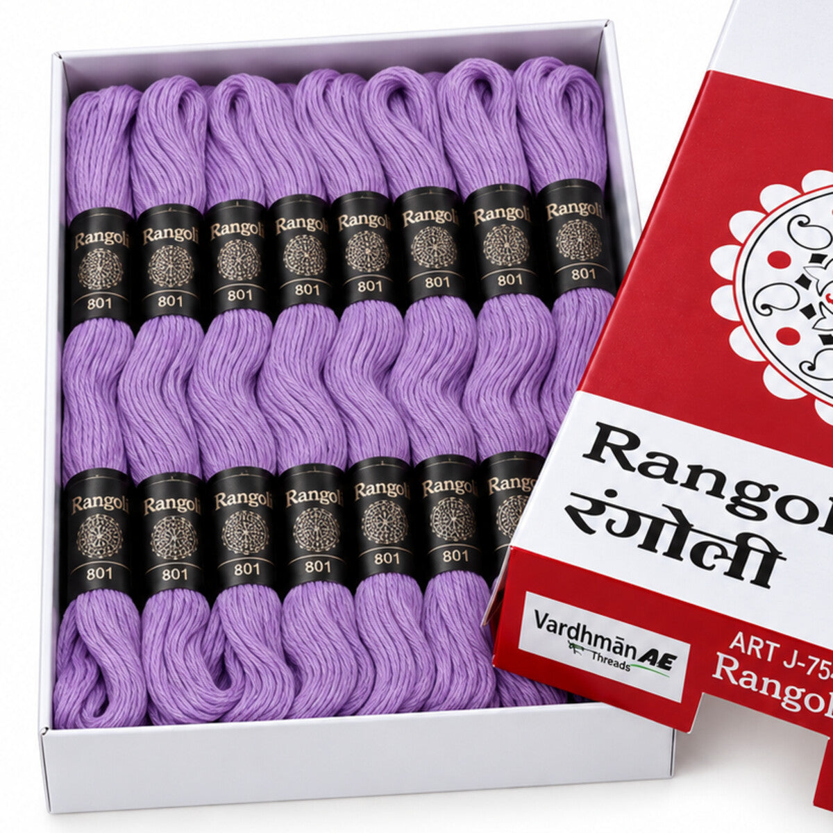Rangoli Embroidery Thread – Lavender | Box of 25 Skeins | Stranded Cotton Thread