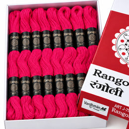 Rangoli Embroidery Thread – Rani Pink | Box of 25 Skeins | Stranded Cotton Thread