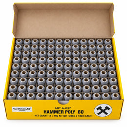 Vardhman AE Hammer Poly 60 Grey Sewing Thread | 100 Tubes x 180 Metres Each | 100% Spun Polyester Tailoring Thread