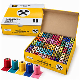 Vardhman AE Hammer Poly 60 Multicolour Mix 3 Sewing Thread Box | 100 Tubes x 180 Metres Each | 100% Spun Polyester Thread for Tailoring & Stitching