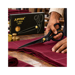 Jupiter 11 Inch Large Yarn Shear A275 Heavy Duty Tailoring Scissor | Sharp Steel Blades | Professional Cloth & Fabric Cutting Scissor | Black