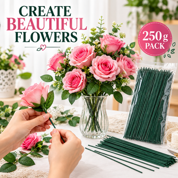 Green Floral Stem Sticks 250g Pack | Flower Making Stem Wire for Artificial Flowers & DIY Crafts