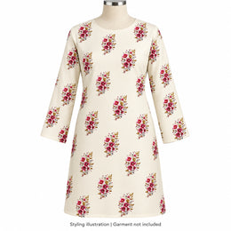 Pink Floral Bouquet DTF Heat Transfer Sticker Sheet for Saree, Kurti & Blouse Decoration