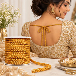 Golden Lehenga Dori | Decorative Braided Cord for Lehenga, Blouse, Saree & Ethnic Wear