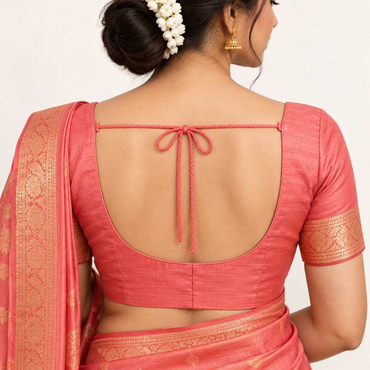 Blouse Dori Pack of 4 Colours | Silver, Yellow, Coral Pink & Turquoise Braided Tie Cord for Blouse Back & Lehenga